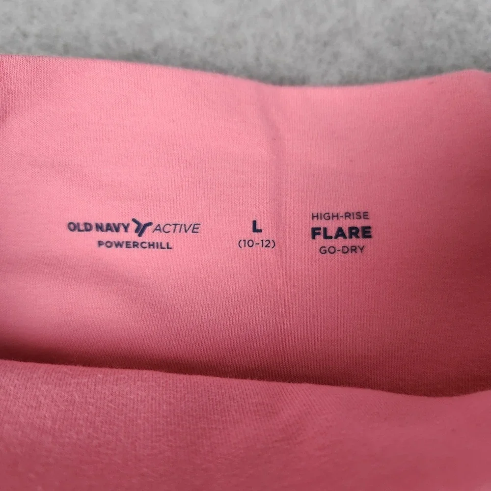 Old Navy Flare Pants‎ Girls L 10-12 Pink PowerChill Go-Dry High-Rise Crossover